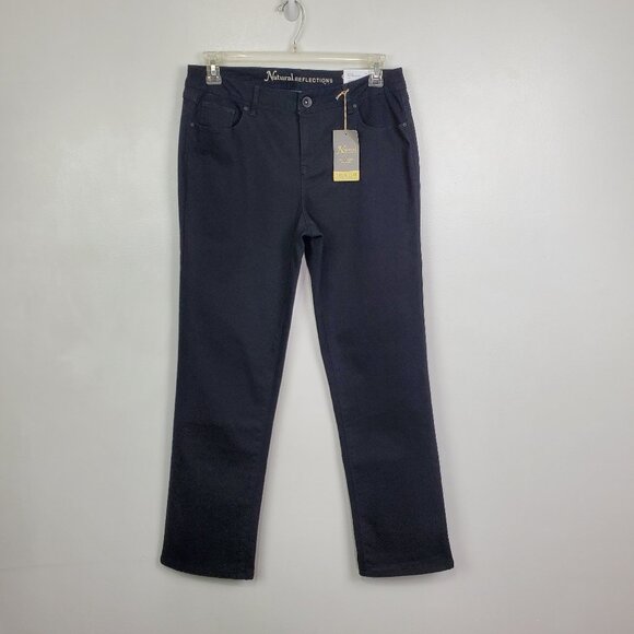 Natural Reflections Fleece Lined Relaxed Straight Leg Jeans NEW NWT Size 10 - Picture 1 of 16